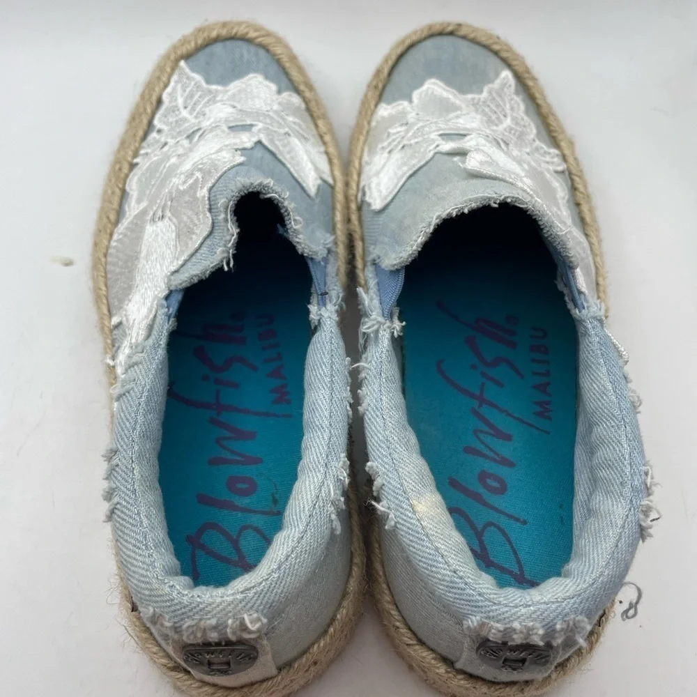 Blowfish white floral espadrilles women’s 6